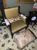 Antique Armchair and Ottoman