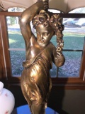 Large Vintage Mid Century Cherub Statue Lamp