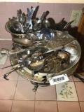 Large Lot Assorted Silverplate Flatware, etc