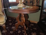 Victorian Wooden Lamp Table Ornate Legs Nice