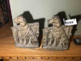 Pair Nice Antique Cast Bronze metal Dog bookends