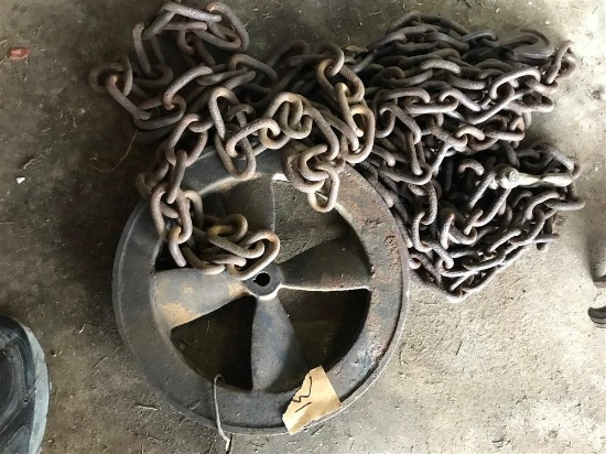 Chains and Industrial Wheel Lot