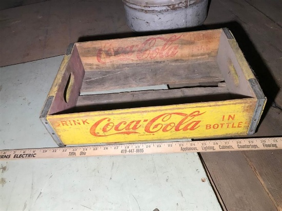 Antique Coca-Cola Crate Yellow Paint
