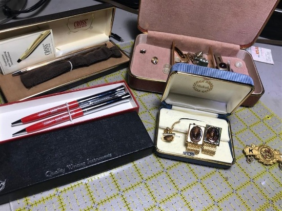 Group Lot Men's jewelry, KofC, Pens etc Lot