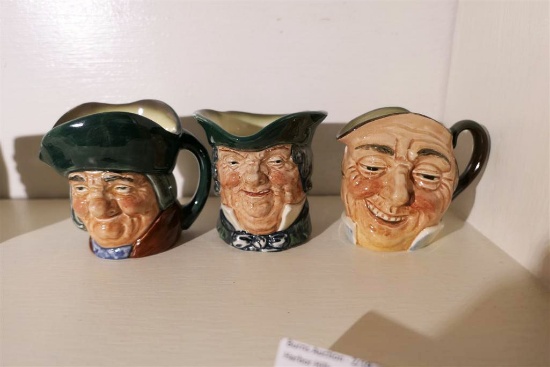 3 Royal Doulton Toby Jugs Mugs Characters