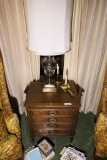 Vintage Lamp or End Table Plus Glass Base Lamp