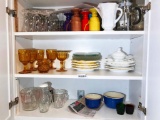 Three Shelves Vintage Glass & Kitchen Ware etc