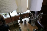 Floor Lamp & Items on Table Lot