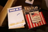 Two Vintage American Flags in Boxes