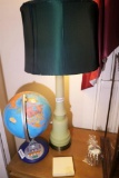 Unusual Vintage MCM Lamp w/Green Glass Base