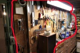 Large Wall Lot Assorted Tools Workshop items Etc.