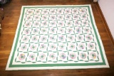 Large Old Antique Hand Stitched Quilt 1920s w/ID