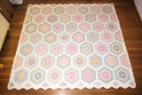 Large Old Antique Hand Stitched Quilt 1920s w/ID