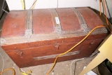 Large Antique Hump Backed Trunk and Contents