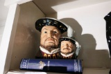 Pair Royal Doulton Toby Jugs Mugs Henry VIII
