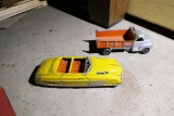 2 Antique Metal Toys Car & Dump Truck