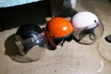 3 Vintage Motorcycle Helmets