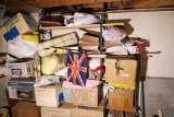 Wall Shelf Contents Lot Inc. Old UK Flag