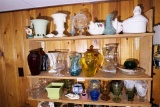 3 Shelves of Vintage Glass - Including Vaseline