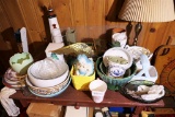 Items on top of table Lot Inc Ceramics, Lamp