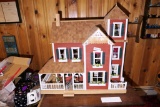 Very Large Hand Made Doll House w/Accessories