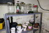 Contents of Shelf including Old Jars