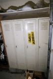 Set of Four Full Sized Vintage Metal Lockers