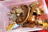 Tote Lot of Brass and Copper Items