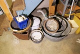 Large Lot Galvanized Tubs, Watering Can, Planters