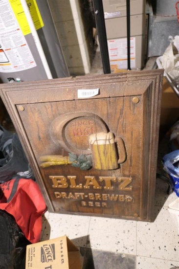 Vintage Blatz Draft Brewed Beer Advertising Sign