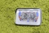 Rare Roosevelt Fairbanks Jugate Paperweight