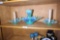 Blue Glass Garniture set Fostoria Heirloom