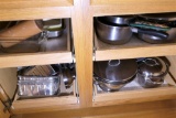 Contents of Cupboards Lot Inc. Steel cookware etc