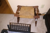 Antique Bench Chair or Luggage Stand Turned Wood