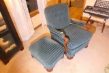 Nice Vintage Upholstered Chair and Footstool