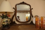 Oak Mirror on Swivel from Old Dresser