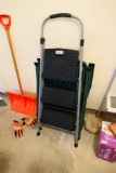 Step Stool, Lawn Chair, Snow Shovel lot