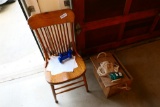 Antique Oak Chair + US Mint Silver Dollar Coin Box