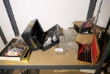 Lot Misc. items glass, picnic, chandelier crystals