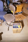 Two Stools, Old Pear Crate Lot