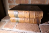 Set Antique Leather Bound Books History of England