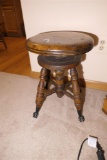 Nice Piano or Organ Stool w/Glass Feet