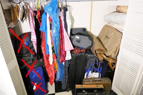 Closet Contents Lot Inc. Vintage Clothing, Luggage