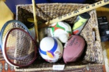 Basket of Assorted Sports items