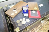 Large Lot Silver Foreign Coins, Medals, US etc