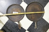 2 Larger Cast Iron Made in USA Griddle Pans