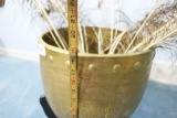 Large Decorative Brass Pot or Planter on Stand