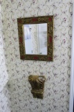 Vintage Fancy Floral Mirror and Wall Pedestal