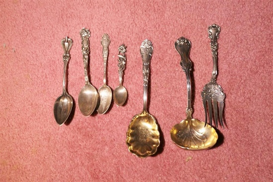 Group Fancier Sterling Silver Pieces c. 1900 113g
