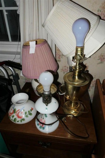 Group of Old Lamps Inc. Painted Glass